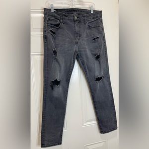 American Eagle Outfitters black distressed jeans
